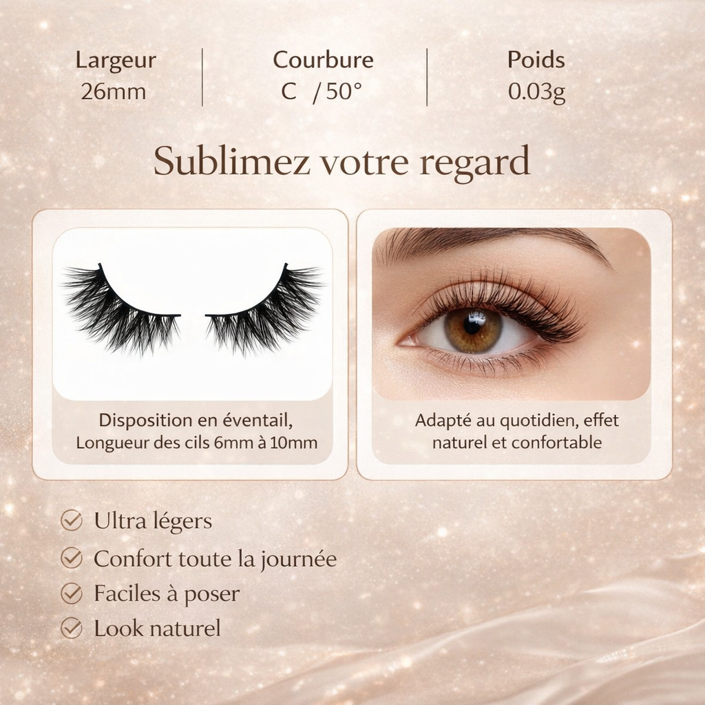 Faux Cils Magnétiques 3D Naturels